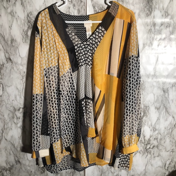 Chico's Tops - chicos patterned geometric blouse